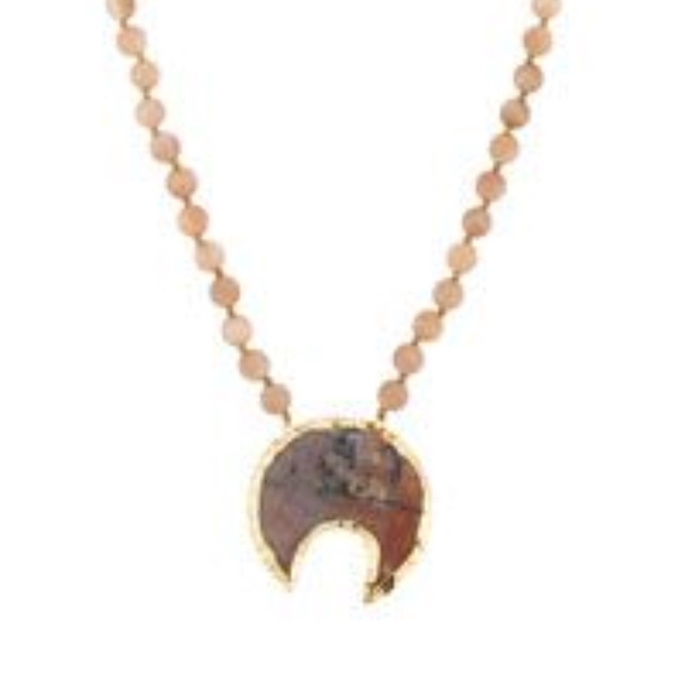PANACEA Mixed-Stone Horn Pendant Necklace